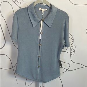 Wayf - Blue Ribbed Crop Top size S